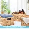 VATIMA Large Rectangular Wicker Basket with Wooden Handles for Shelves