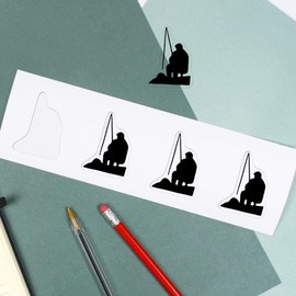 'Fisherman' Clear Sticker Decal – Waterproof Film for Windows, Cars, Walls & Crafts, XL (460mm) (DC00050668)