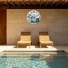 Horizent Silent Wall Clocks for Bathroom,Rustic Style Waterproof Glass Wall