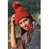 styleBreaker Ladies Knitted Pom Pom Hat with Ribbed Pattern and