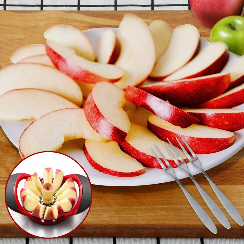 SINGARE Apple Cutter Slicer & Corer Kit - 12-Blade Apple