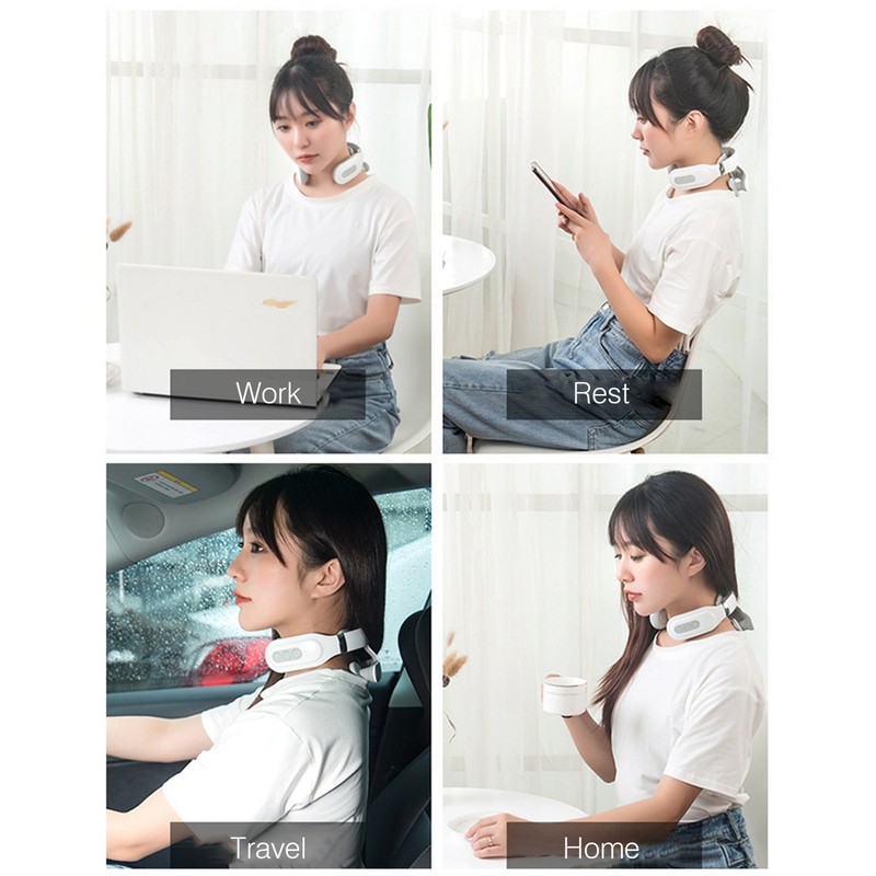 Cervical Massager 16 Modes USB Smart Pulse Heating 4 Head