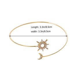 Holibanna 2pcs Jewelry Arm Cuff Gold Arm Bracelets for Women Gold Arm for Women Sun and Moon Bracelet Gold Arm Cuff Women's Cuff Bracelets Upper Arm Bracelet Gold Upper Arm Cuff