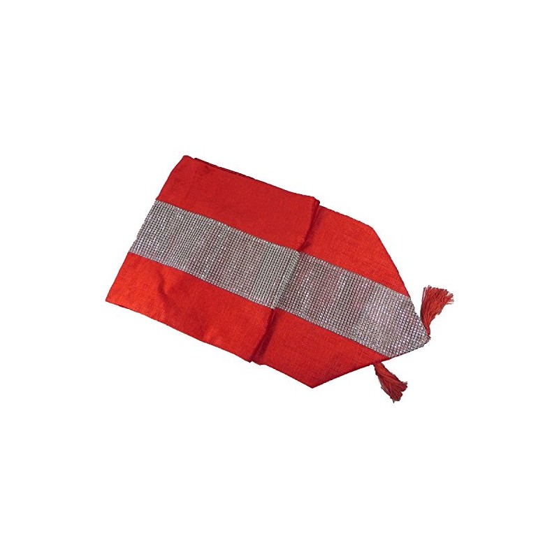 Emma Barclay Eclat - Diamante Table Runner in Wine -