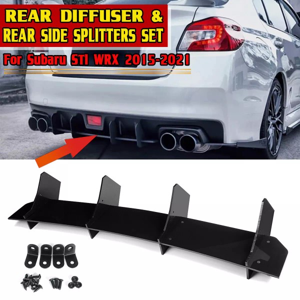 LUC Rear Bumper Winglet Splitter Diffuser Fin For 2015-21 Subaru