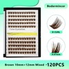 Bodermincer 120 Clusters 10mm+12mm/12mm+14mm/14mm+16mm Mixed Wide Cluster False Eyelash Individual