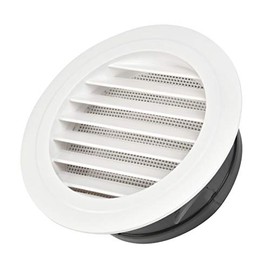 FOCCTS Air Vents Louver 8 Inch, ABS Round Vent Louver Grille Cover White Soffit Vent with Built-in Fly Screen Mesh for Kitchen, Bathroom, Office