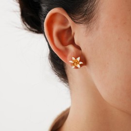 Lily Earrings 925 Sterling Silver Lily Earrings Hypoallergenic Cute Lily Earrings for Women Dainty Mothers Day Flower Earrings Jewelry