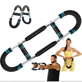 Arm trainer, chest trainer, strengthen chest and arm muscles, men's fitness trainer, detachable portable spring resistance home fitness equipment - Colour: 90-110lbs