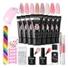 Kit Gel De Extención De Uñas Esmaltes Mate Cepillo Manicure