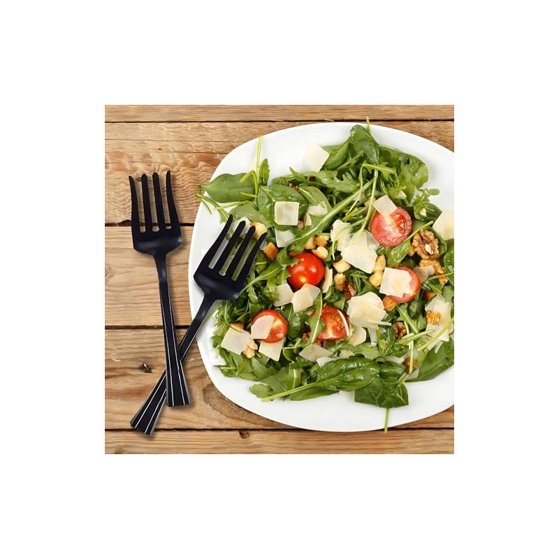 Plastic Salad Serving Fork - Black, 1 Pc