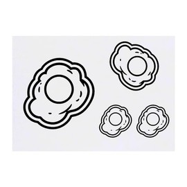 Azeeda 4 x 'Spiegelei' Temporäre Tattoos - Wasserfest, Hautfreundlich & Ungiftig · Transfers in Verschiedenen Größen (TO00073406)