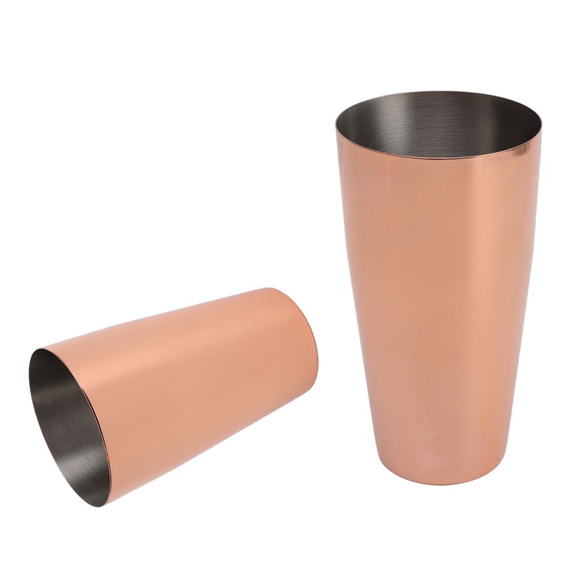 Boston Cocktail Shaker Stainless Steel Rose Gold Glossy Surfaces Leakproof