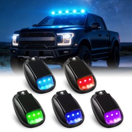 Miisiya Wireless Solar Cab Lights for Trucks Waterproof Solar Powered Cab Roof Lights with Vibration Sensor | Solar Powered Clearance Marker Light for Semi Truck SUV Pickup
