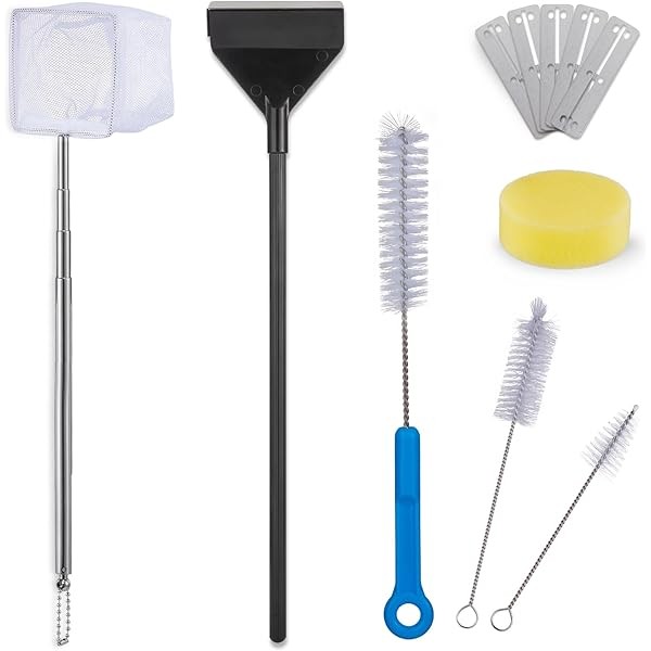 Fish Tank Cleaning Kit: Algae Scraper for Aquariums Glass Scrubber