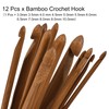 uxcell Crochet Hooks, 12pcs 3-10mm Bamboo Afghan Tunisian Crochet Hooks
