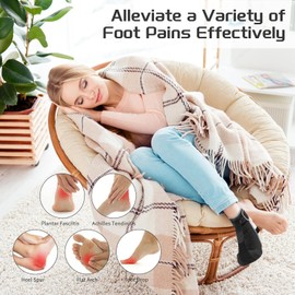 Ustuour Plantar Fasciitis Night Splint Sock for Plantar Fasciitis Relief with Extra Massage Ball, Soft & Comfortable Foot Brace for Achilles Tendonitis Heal Spur Foot-drop Flat-arch