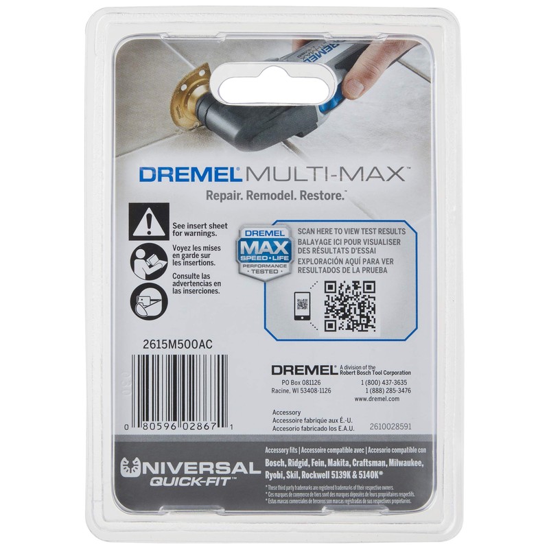 Dremel MM500 1/8-Inch Multi-Max Carbide Grout Blade , Gold