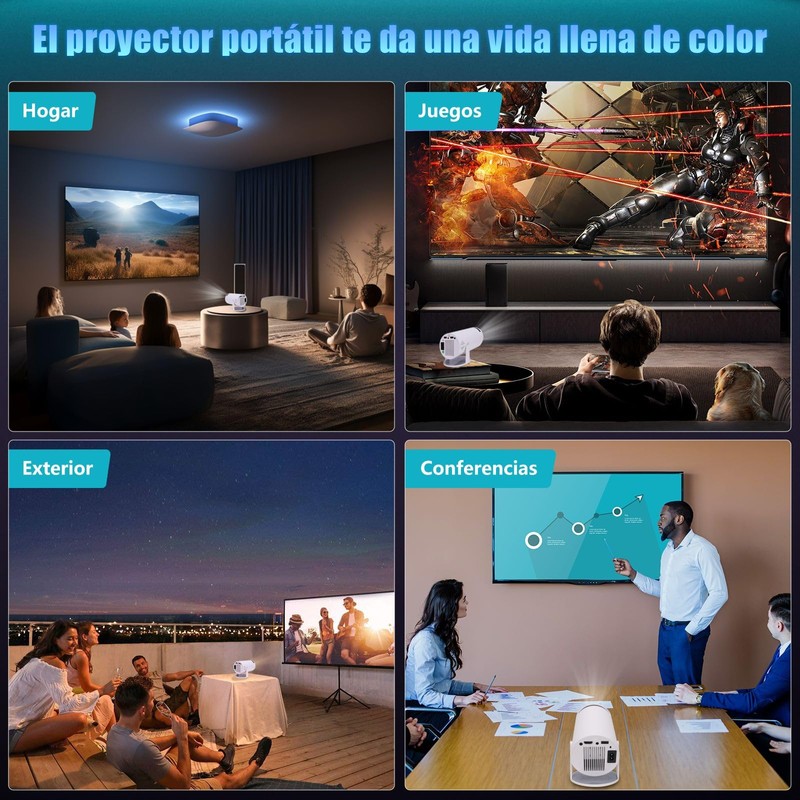 AOSO Mini Proyector Portátil,【Android12】 Soporte 1080P Full HD Proyectors 200ANSI,