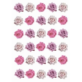 30 Pink Roses Mixed Colours Single Rose 2D Edible Rice Wafer Paper Cupcake Toppers Cake Decorations Flowers