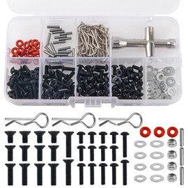 HIRCQOO - Herramienta especial de reparación de tornillos RC con bandeja de tornillos magnéticos, pinzas y llave cruzada compatible con Traxxas Axial Redcat HSP HPI Arrma Losi Scale RC Cars Truck 240 piezas
