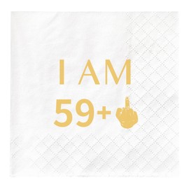 Joyiou 60th Birthday Cocktail Napkins, 60th Birthday Party Gifts Decorations for Men Women, 50-Pack Disposable Paper Napkins for Sixty Years OLd Birthday Supplies Favors, Folded 4.5x4.5 inches 2-Ply