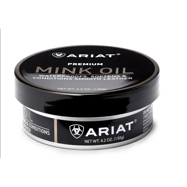 ARIAT Mink Oil Paste for Leather and Vinyl, 4.2 oz Tin (130g), Waterproof and Soften Boots, Shoes, Jackets, Saddles, and Gloves