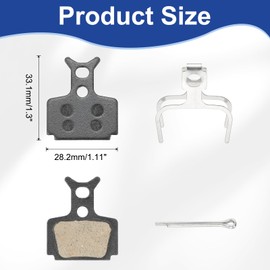 sourcing map 2set Disc Brake Pad 1.11" x 1.3" Semi-Metallic Bike Brake Pads with Spring and Pin for BB7 M355 M446 M640 Mountain Road Bikes, Black