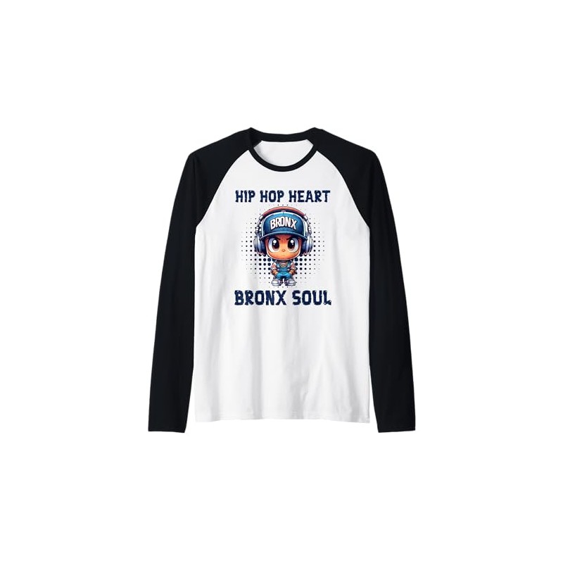 Hip Hop Heart Bronx Soul Raglan Baseball Tee