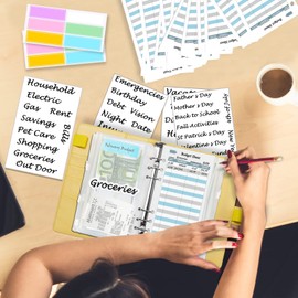 Harphia A6 Budget Planner Kit, Savings Book, with Cash Envelopes, Budget Refill Inserts, Matching Stickers and Labels, 18.8 x 14.5 cm, NPNB-140F-A6-Yellow, English Version