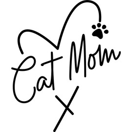 SEC Apparel Cat Mom Iron On Patches Decals Transfers Applique Letters for t Shirts Fabric Clothing | Heart