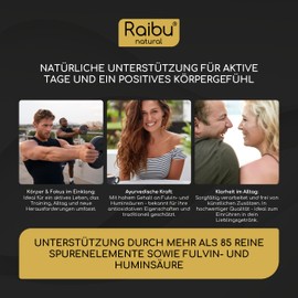 Shilajit Original Himalaya, hochdosiertes Harz mit über 85 Spurenelementen & Fulvinsäure - 600 mg Shilajit pro Tagesdosis - Reines Harz aus dem Himalaya, ohne Zusätze - Extra Dosierlöffel - Raibu