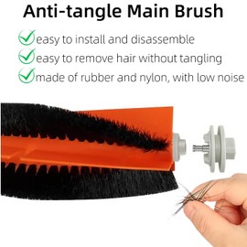 Kit de accesorios para aspiradora robot Sonecesiya, 2 cepillos principales, 4 filtros HEPA, 4 cepillos laterales, 1 cepillo para polvo de limpieza, compatible con Dreame Bot D10 Plus RLS3D