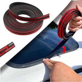 Pincuttee 1Pack Weather Stripping Seal Strip for Doors/Windows,Car Weather Stripping Adhesive,Sunroof Seal for Car/Truck/SUV Front Rear Windshield(16.4FT/5M,0.55"/14MM)