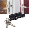 IUSOT 70mm Black European Cylinder Lock, High Security Brass Core,