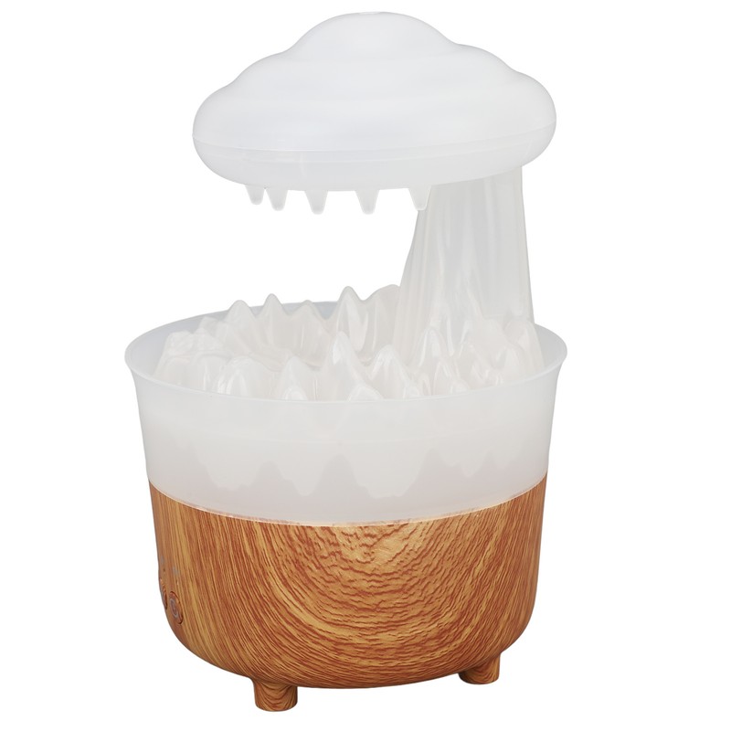 Rain Cloud Humidifier 7 Colors Light Remote Control Wood Grain