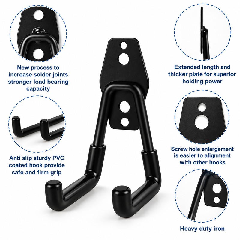 Heavy Duty Wall Mount Hook for Garage Storage – Iron