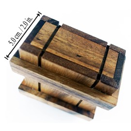 3D Wooden Box Puzzle Secret Unwrap a Hidden Gift Box with a stash or compartments for a Treasure Hunt Puzzle Lover (1 Compartments)