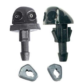 HTharros JB23 Washer Nozzle JB23 Jimny Wagon R Spacia General Purpose Wind Washer Nozzle for Repair and Replacement, 2 Holes, Black, Set of 2