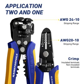 haisstronica Wire Stripper Tool Set, 10-24 AWG Self-Adjusting & Manual, Heavy Duty Electrical Wire Strippers for Electronics Repair, Electrician Wiring, DIY Projects