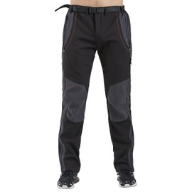 Gash Hao Men's Ski Snow Pants Waterproof Hiking Snowboard Pants Breathable Fleece Lined Zipper Bottom Leg (170Black 32W X 34L)