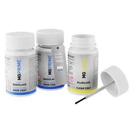 MG PRIME Autolack Lackstift Set für Alfa Romeo 756/A / 756 Blu Misano Pearl/Blu Misano Metallic Grundlack Basislack Klarlack je 50ml