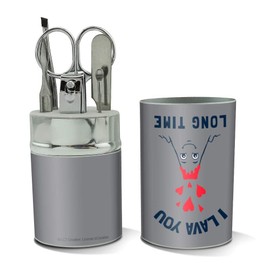 I Lava You Long Time Love Volcano Erupting Funny Humor Stainless Steel Manicure Pedicure Grooming Beauty Care Travel Kit