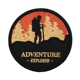 2 Pcs Adventure Nature Embroidered Appliques Patch with Hook and Loop Fastener Backing- Punk Style Tactical Crochet Badge Suitable for Vests,Jackets, Backpacks,and Clothing