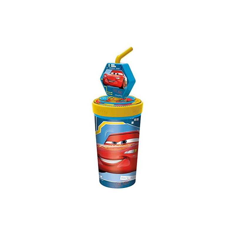 p:os Cars Children's Drinking Cup with Integrated Straw, Lid and