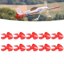 10Pcs Propeller 4 Blades Strong Wind Materials Light Weight 40mm DIY Toy Car Propeller, Ship Model RC Boat DIY Airplane Science and Education Toys (Red)