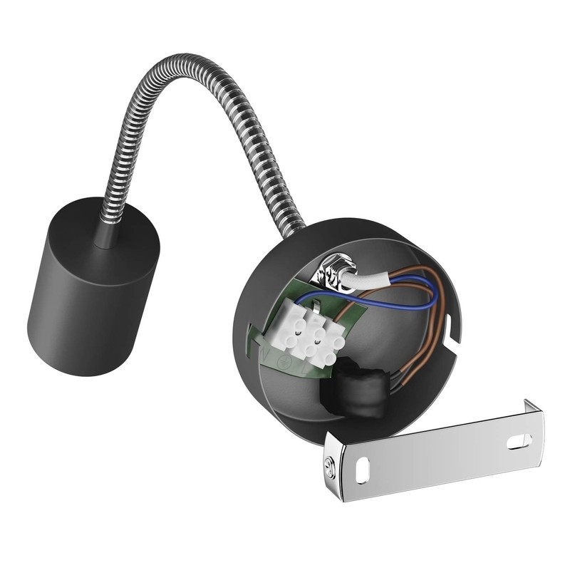 ledscom.de Waika Reading Light with Gooseneck and Switch Matte Black
