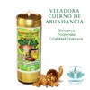 VELADORA CUERNO DE ABUNDANCIA ORO | ABUNDANCIA, PROSPERIDAD, ESTABILIDAD FINANCIERA,