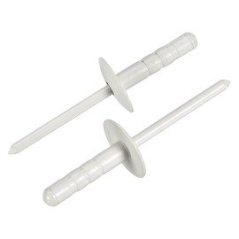 sourcing map 100Pcs 3/16"x3/4" Aluminum Blind Rivets, Large Head Multi Grip Aluminum Steel Mandrel Rivets Fasteners for Metal, Furniture, Automotive, Gray