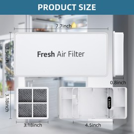 MCR66849208 Cover Trim with 1 LT120F Refrigerator Air Filter, for LG Refrigerator Air Filter Cover, Compatible with LG Air Filter MCR66849219, MCK703881, ACW75477501